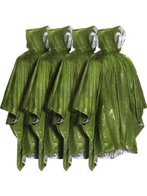 EVERLIT Mylar Emergency Poncho 4-pack